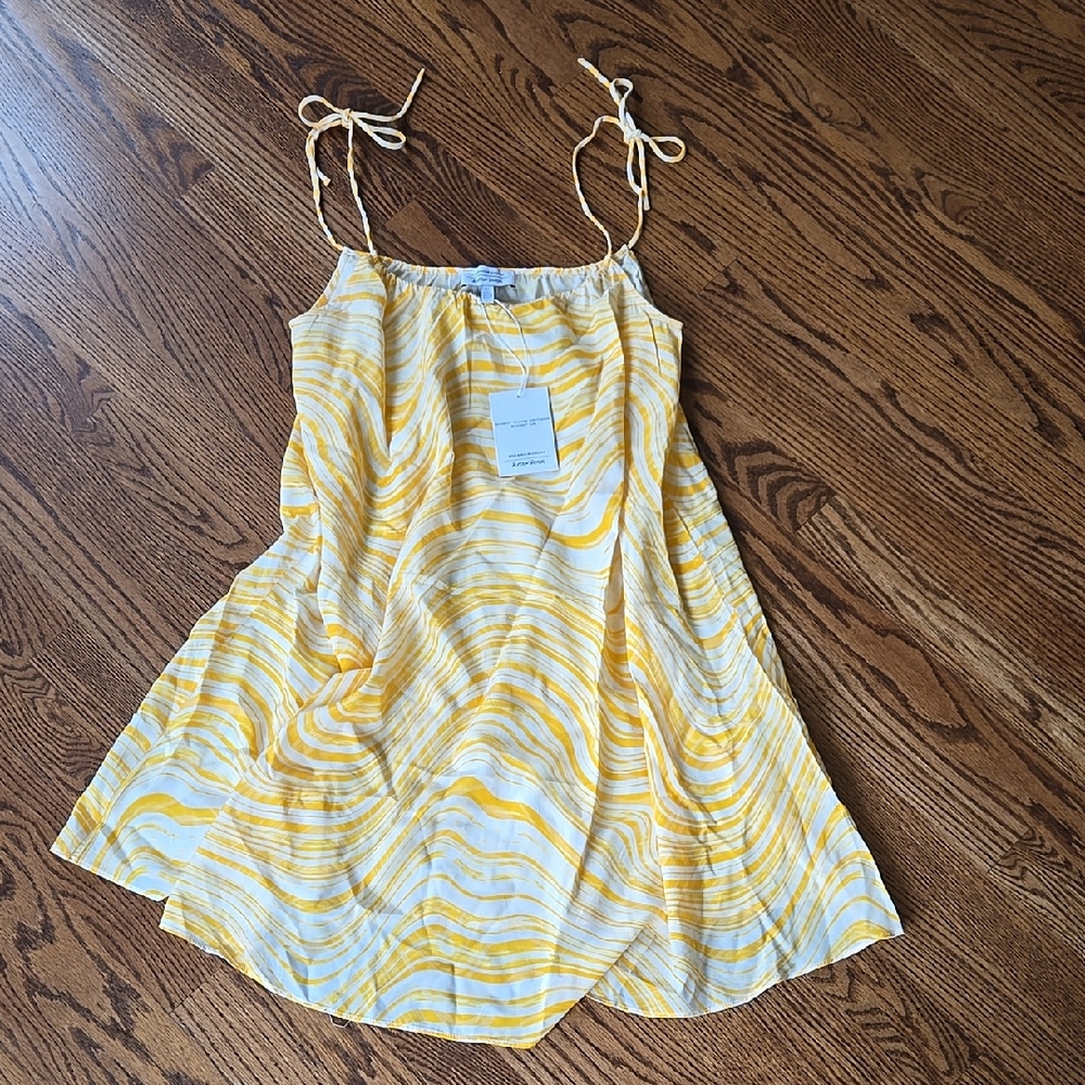 & Other Stories Yellow and White Striped Sundress